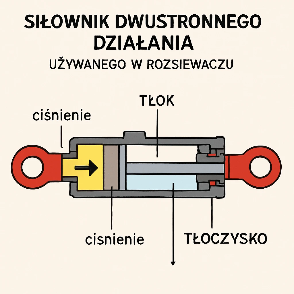 Jak działa siłownik dwustronnego działania do rozsiewacza?
